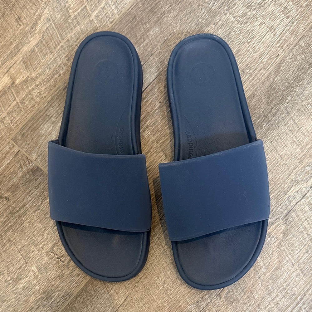Lululemon Navy Restfeel Slides Size 8 - Picture 1 of 6